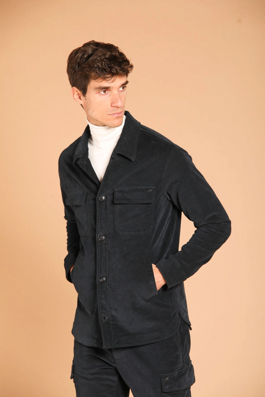 Williams men's overshirt in jersey fabric velvet effect slim fit