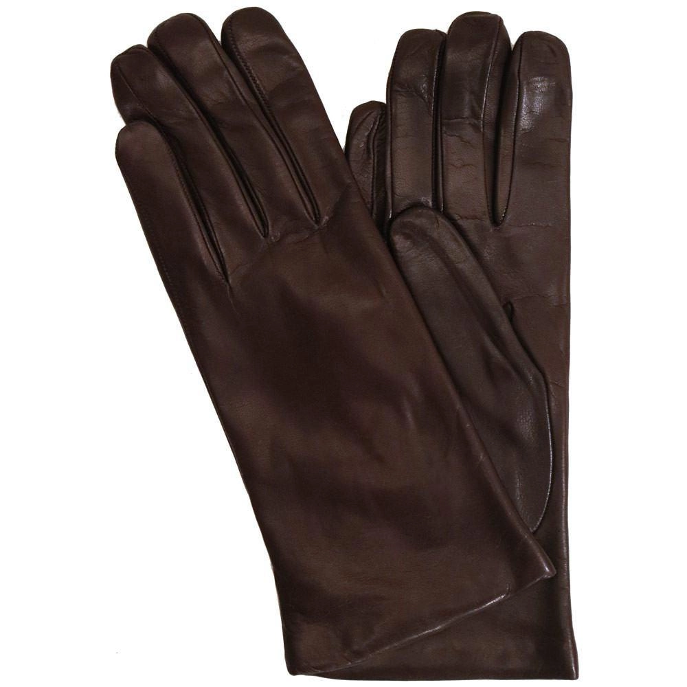 Women's Cashmere Lined Brown Leather Napoli Gloves