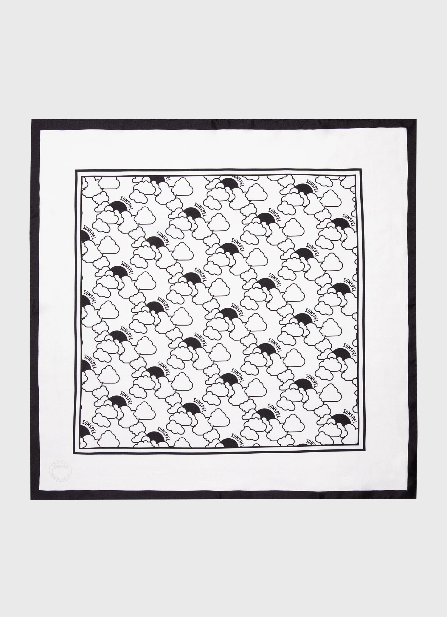 Women's Silk Scarf in Ecru Mini Archive Print
