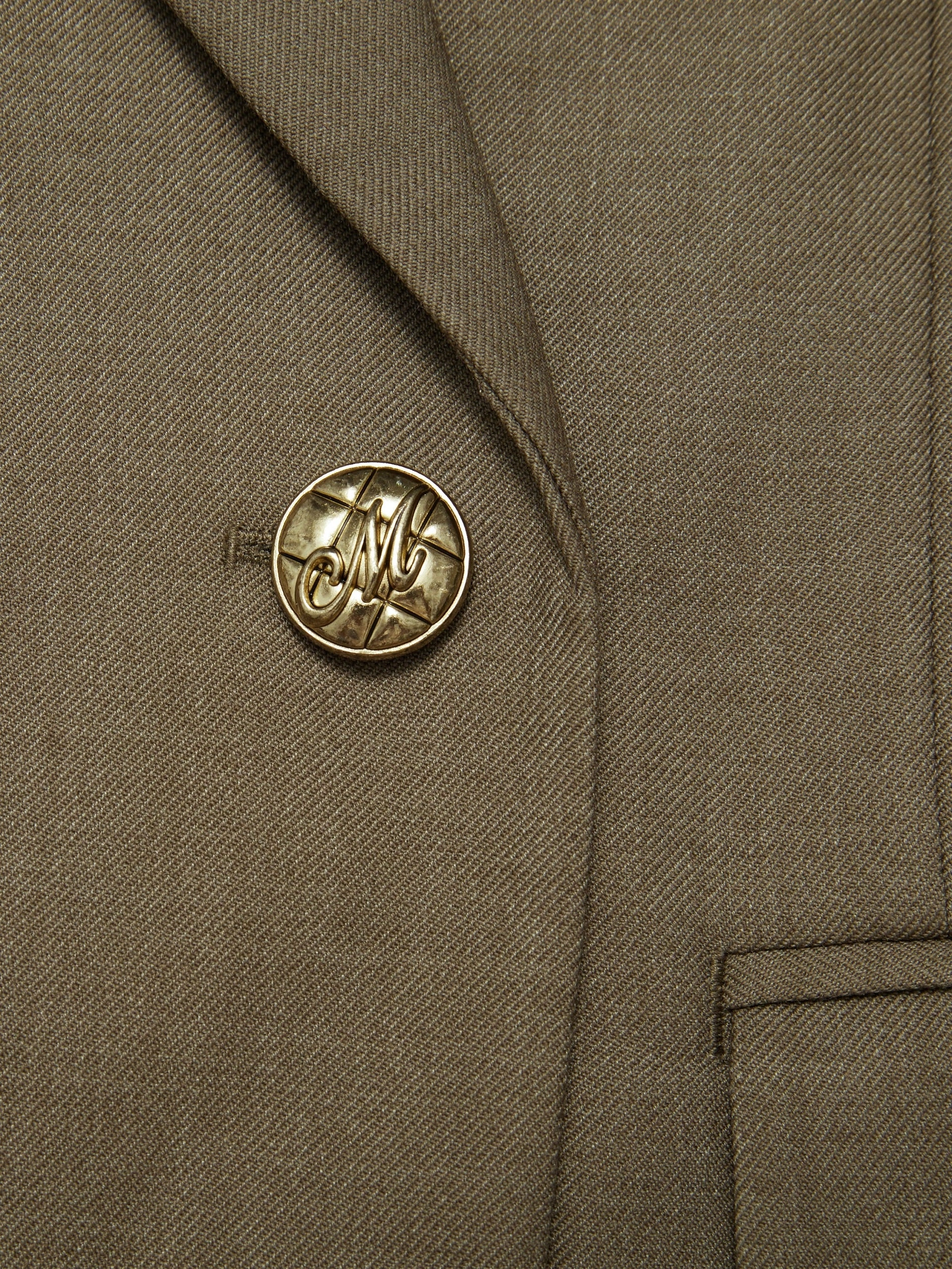 Wool Blend Double Breasted Blazer