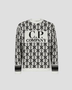 Wool Jacquard Logo Knit Var.01 - White