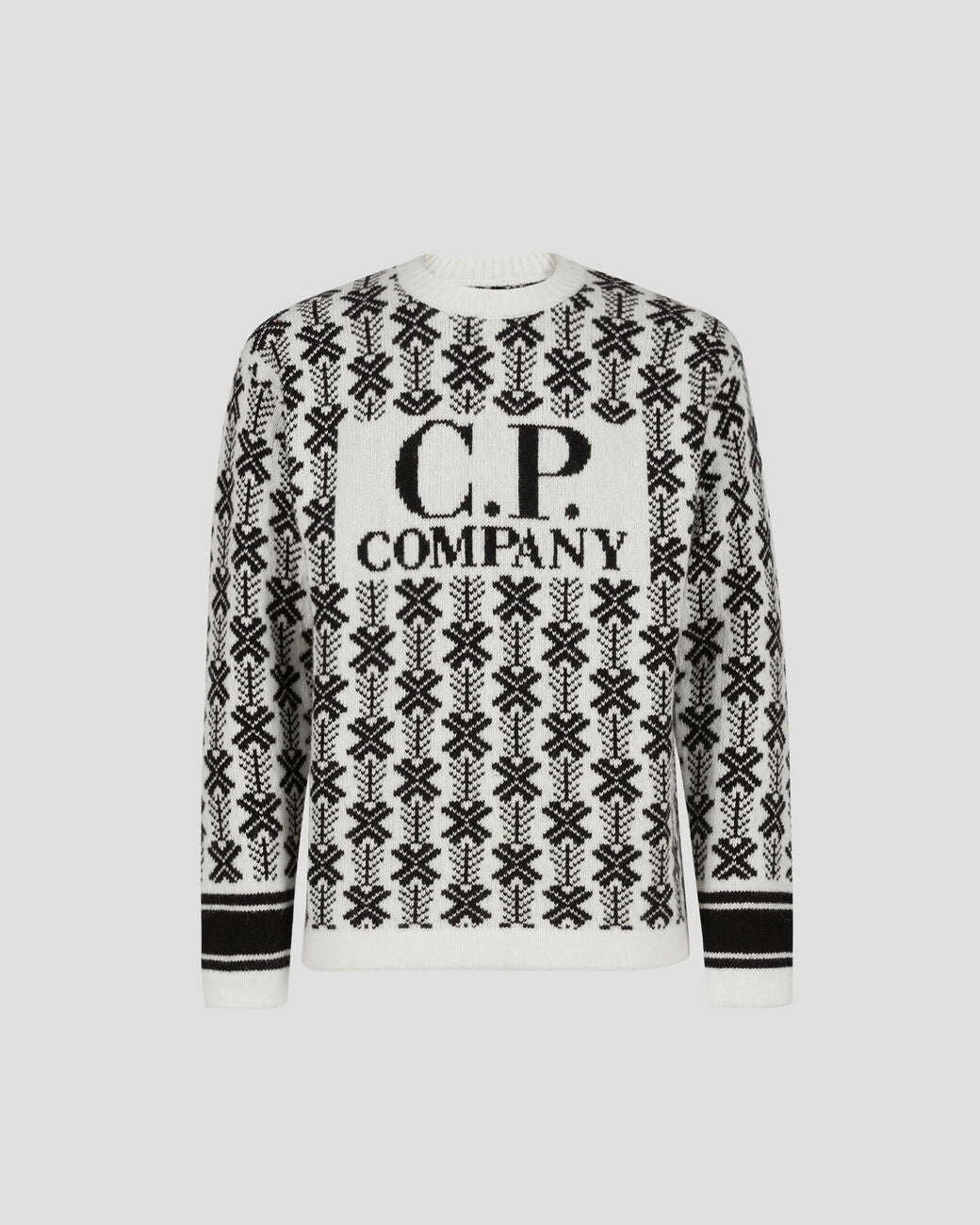 Wool Jacquard Logo Knit Var.01 - White
