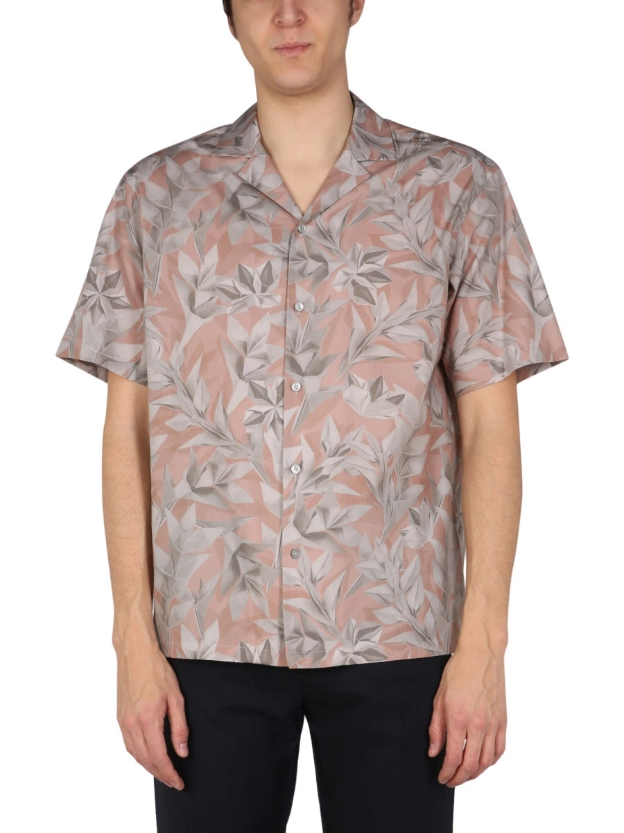 Z Zegna Leaf Printed Short-Sleeved Shirt