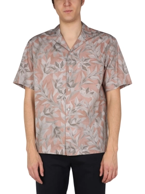 Z Zegna Leaf Printed Short-Sleeved Shirt