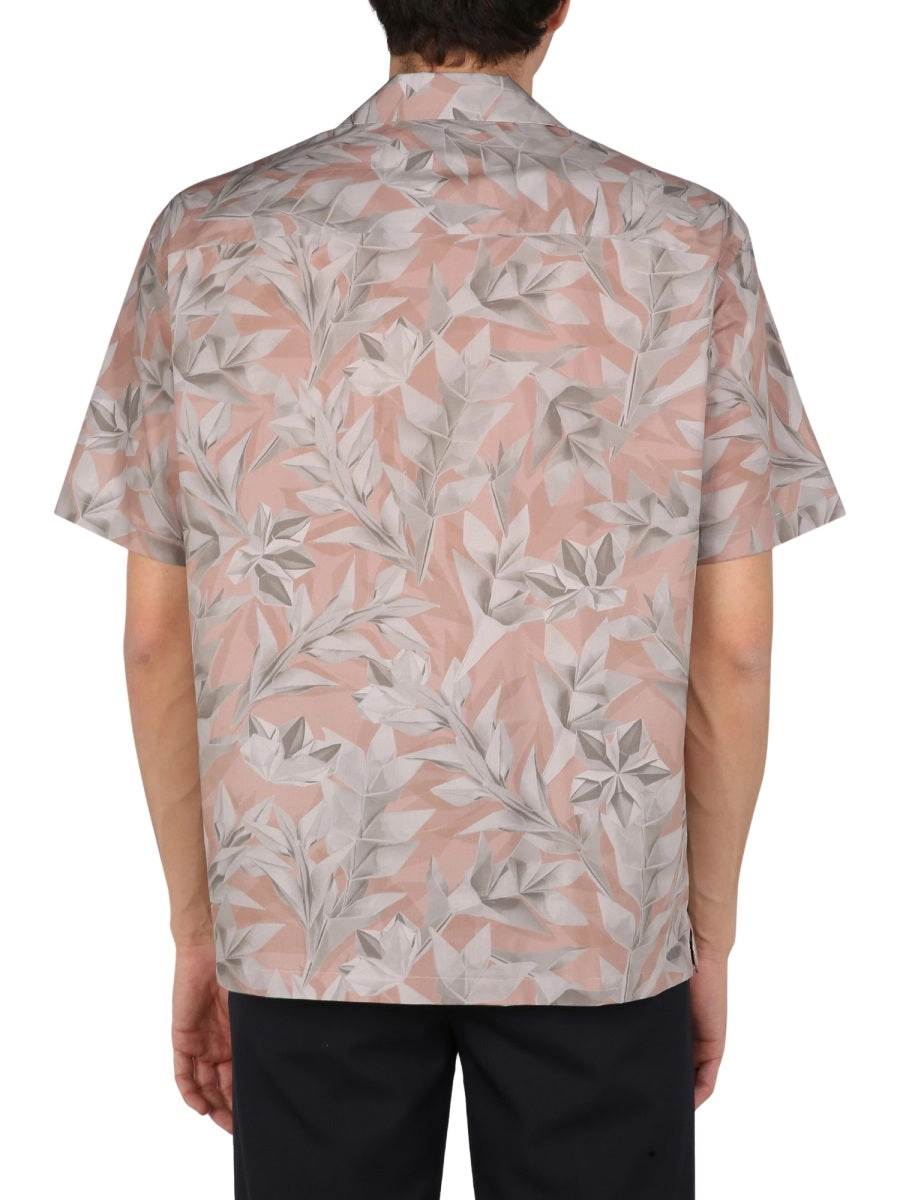 Z Zegna Leaf Printed Short-Sleeved Shirt