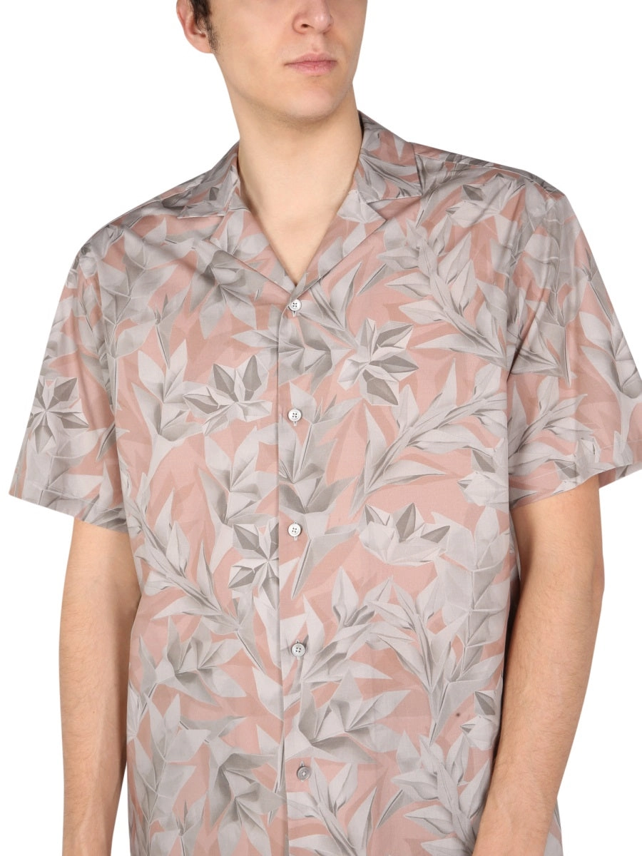 Z Zegna Leaf Printed Short-Sleeved Shirt